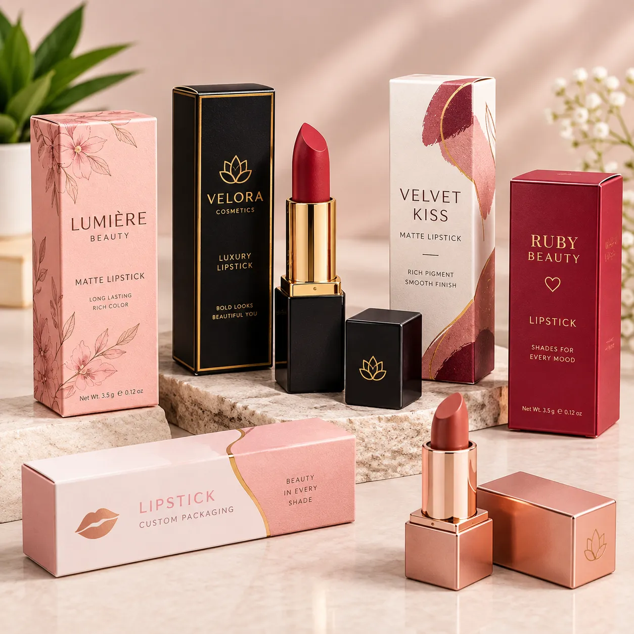 Custom Lipstick Packaging Boxes for Luxury Cosmetic Brands